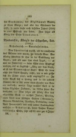 Theodorich's, König's der Ostgothen, Tod