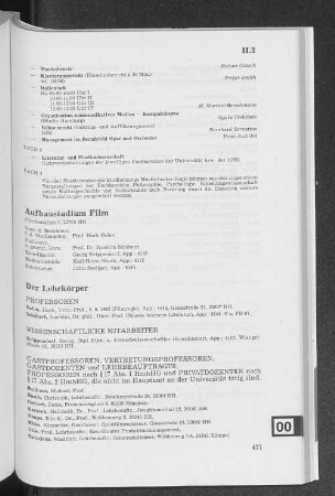 Aufbaustudium Film