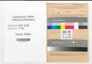 Entnazifizierung Walter Kueck , geb. 13.10.1908 (Angestellter)