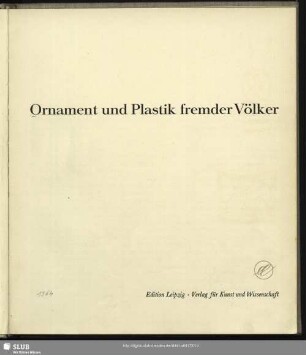 Ornament und Plastik fremder Völker : Afrika; Ozeanien; Sibirien