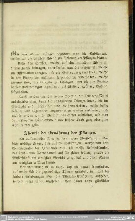 Theorie der Ernährung der Pflanzen
