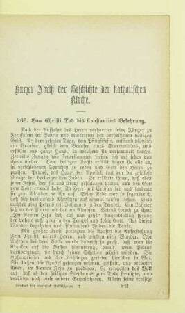 Kurzer Abriß der Geschichte der katholischen Kirche