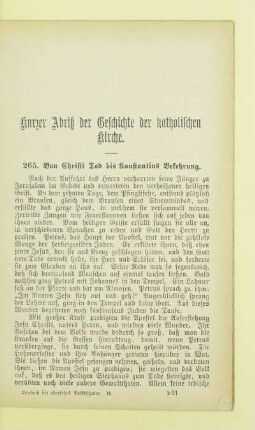 Kurzer Abriß der Geschichte der katholischen Kirche