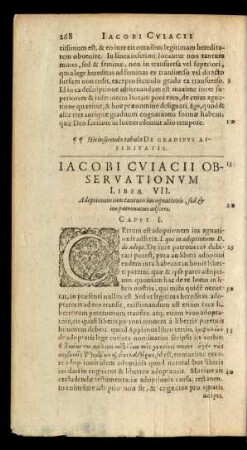 Liber VII. Adoptionem non tantum ius agnationis, sed & ius patronatus adferre