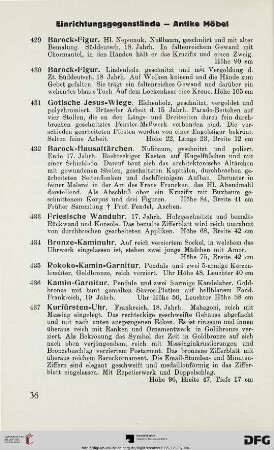 Einrichtungsgegenstände – Antike Möbel (Nr. 429-477)