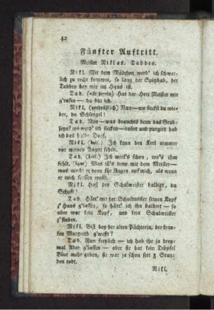 Fünfter Auftritt. Meister Niklas. Taddeo