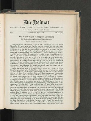 Die Wandlung im Herzogtum Lauenburg