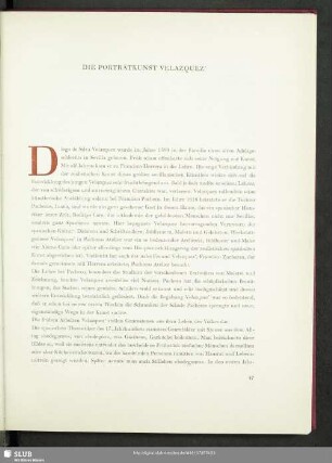 Die Porträtkunst Velazquez'