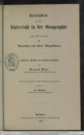 1: Leitfaden für den Unterricht in der Geographie