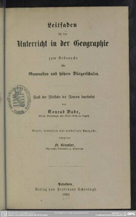 1: Leitfaden für den Unterricht in der Geographie