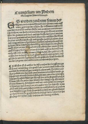 Evangelium am Andern Sontag im Advent. Luce .xxi.