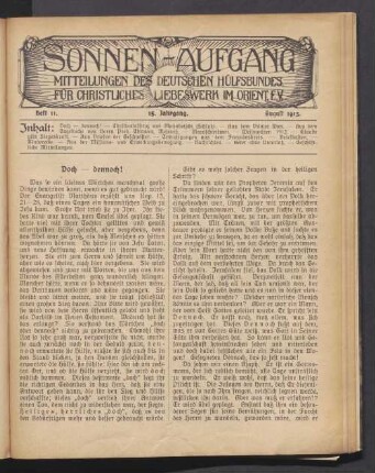 Heft 11. 15. Jahrgang. August 1913