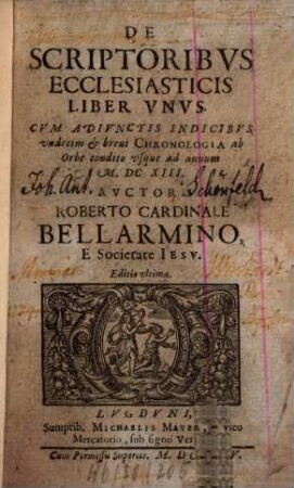 De scriptoribus ecclesiasticis : Liber unus
