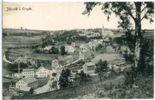 Jöhstadt im Erzgebirge. Blick auf den Ort