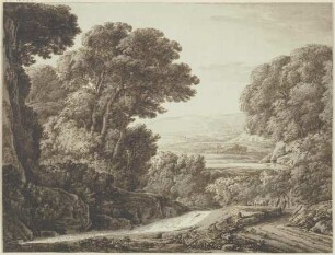Waldige Landschaft mit Bach