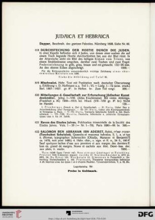 Judaica et Hebraica (Nr. 618-626)