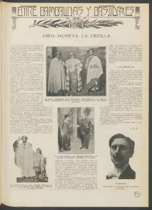 Entre bambalinas y bastidores : Aben-Humeya.La criolla