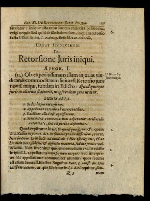 Caput Undecimum. De Retorsione Juris iniqui.