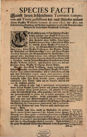Bericht in causa Oettingen-Balden Impetranten contra Oettingen-Wallenstein Impetranten