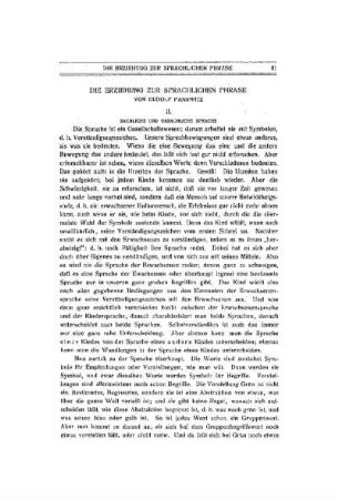 Die Erziehung zur sprachlichen Phrase : (Fortsetzung)