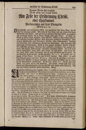 Am Feste der Erscheinung Christi, oder Epiphanias