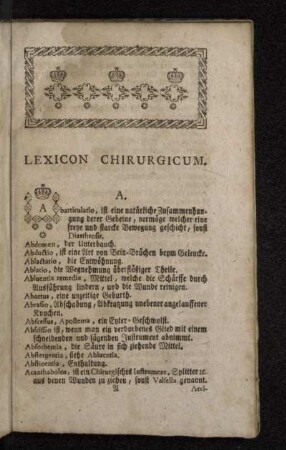 Lexikon Chirurgicum.