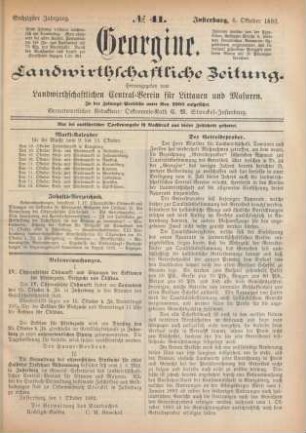 Sechzigster Jahrgang. No. 41. Insterburg, 6. Oktober 1892.