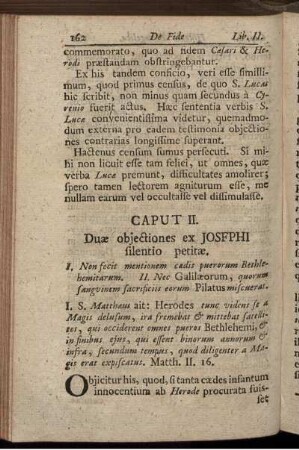 Caput II.Duæ objectiones ex Josephi silentio petitæ.