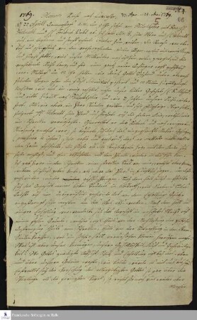 Reisetagebuch von Heinrich Melchior Mühlenberg.