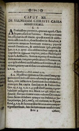 Caput XII. De Vulnerum Christi Causa Ministeriali.