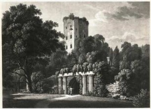 Machern. Eingang zur Ritterburg für einen Garten der Empfindsamkeit : Machern. Eingang zur Ritterburg für einen Garten der Empfindsamkeit. Stich? (um 1795; C. A. Senff nach J. G. Klinsky)