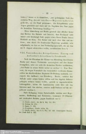 VIII. Vorrücken der Kriegsfürsten