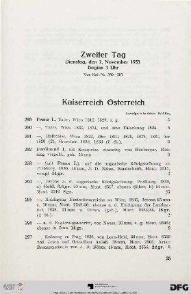 Kaiserreich Österreich (Nr. 289-350)