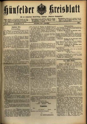 Ausgabe vom Samstag, den 06. November 1915.