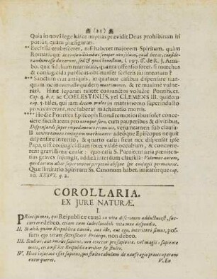 Corollaria. Ex Jure Naturæ