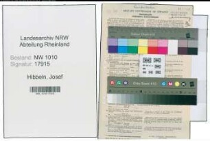 Entnazifizierung Josef Hibbeln , geb. 14.05.1894 (Bahnbeamter)