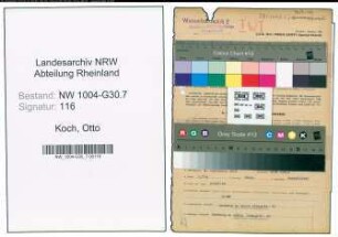Entnazifizierung Otto Koch , geb. 06.09.1913 (Tauchmeister)