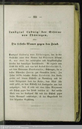Landgraf Ludwig der Eiserne von Thüringen oder: Die festeste Mauer gegen den Feind