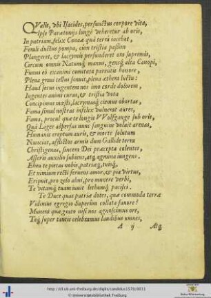 In Laudem Wolfgangi Principis Palatini Carmen