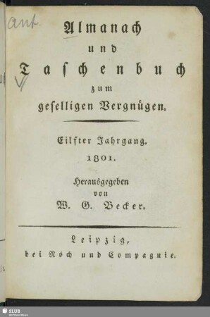 11.1801: Almanach und Taschenbuch zum geselligen Vergnügen