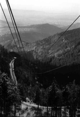 Schauinsland: Von der Kabine auf verschneite Straße