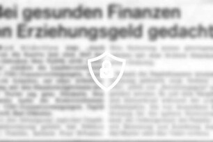 Bei gesunden Finanzen an Erziehungsgeld gedacht