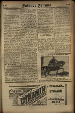Dritte Ausgabe vom Donnerstag, den 31. Oktober 1929.