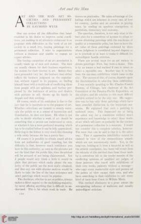 Art and the man: Art societies and permanent collections