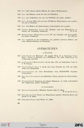 Antiquitäten (Nr. 1351-1445)