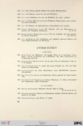 Antiquitäten (Nr. 1351-1445)