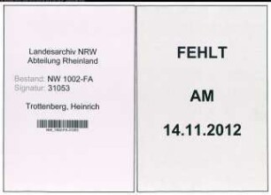 Entnazifizierung Heinrich Trottenberg, geb. 07.10.1901 (Haendler)
