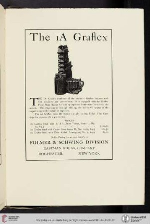 Folmer & Schwing Division, Eastman Kodak Company [IA Graflex Camera]
