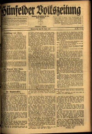 Ausgabe vom Donnerstag, den 22. Juli 1920.