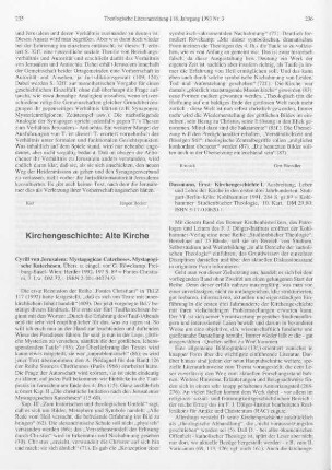 235-236 [Rezension] Cyrillus Hierosolymitanus, Mystagogicae catecheses